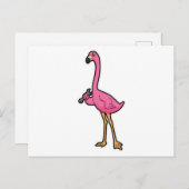 Flamingo als Mechaniker mit Wrench Postkarte (Vorne/Hinten)