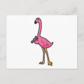 Flamingo als Mechaniker mit Wrench Postkarte (Vorderseite)