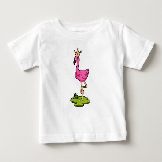 Flamingo als Prinzessin mit Krone Baby T-shirt (Vorderseite)