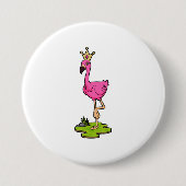 Flamingo als Prinzessin mit Krone Button (Vorderseite)