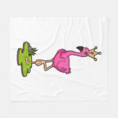 Flamingo als Prinzessin mit Krone Fleecedecke (Vorderseite (Horizontal))