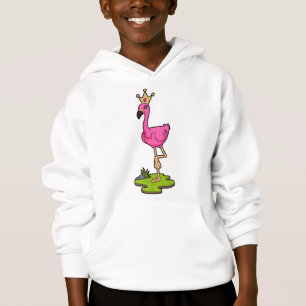 Flamingo als Prinzessin mit Krone Hoodie