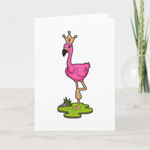 Flamingo als Prinzessin mit Krone Karte