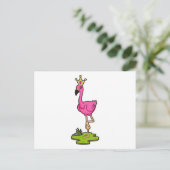 Flamingo als Prinzessin mit Krone Postkarte (Stehend Vorderseite)
