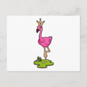Flamingo als Prinzessin mit Krone Postkarte (Vorderseite)