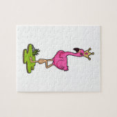 Flamingo als Prinzessin mit Krone Puzzle (Horizontal)