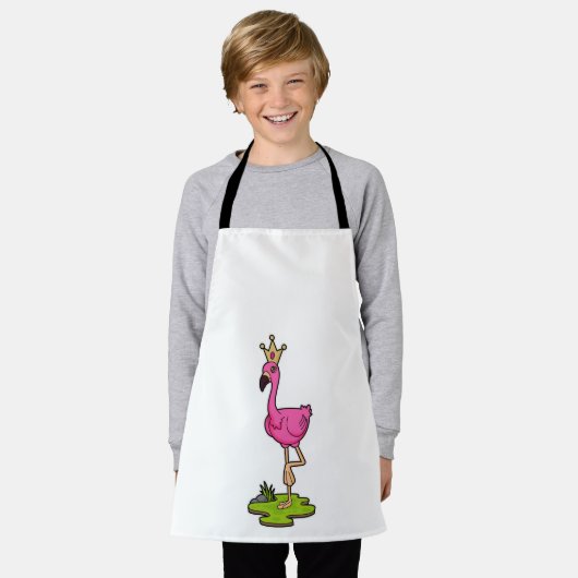 Flamingo als Prinzessin mit Krone Schürze (Getragen)