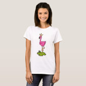 Flamingo als Prinzessin mit Krone T-Shirt (Vorne ganz)