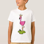 Flamingo als Prinzessin mit Krone T-Shirt (Vorderseite)