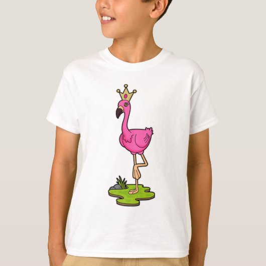 Flamingo als Prinzessin mit Krone T-Shirt (Vorderseite)