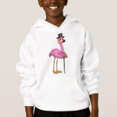 Flamingo als Rentner mit Gehstock Hoodie (Vorderseite)