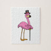 Flamingo als Rentner mit Gehstock Puzzle (Vertikal)