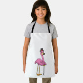 Flamingo als Rentner mit Gehstock Schürze (Insitu)