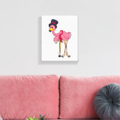 Flamingo als Rentner mit Hat Leinwanddruck (Insitu (Wohnzimmer))