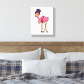 Flamingo als Rentner mit Hat Leinwanddruck (Insitu (Schlafzimmer))