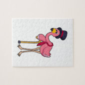 Flamingo als Rentner mit Hat Puzzle (Horizontal)