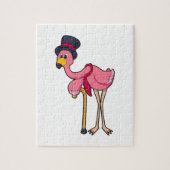 Flamingo als Rentner mit Hat Puzzle (Vertikal)
