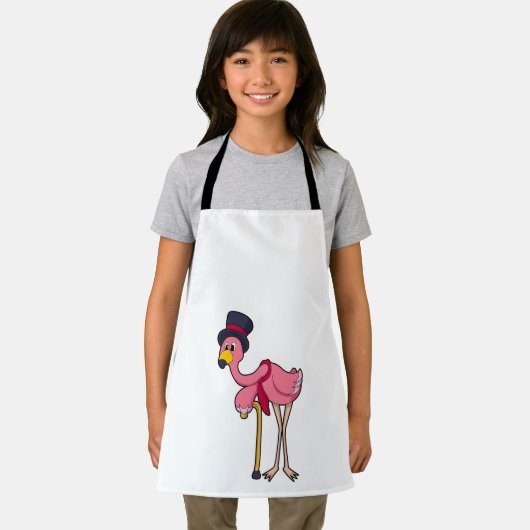 Flamingo als Rentner mit Hat Schürze (Insitu)