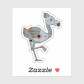 Flamingo als Robot Aufkleber (Blatt)