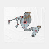Flamingo als Robot Fleecedecke (Vorderseite (Horizontal))