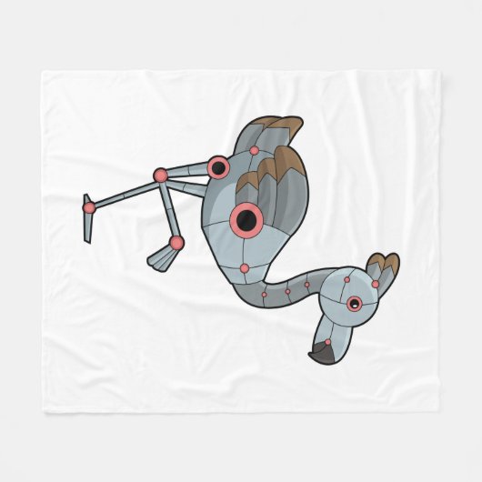 Flamingo als Robot Fleecedecke (Vorderseite (Horizontal))