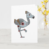 Flamingo als Robot Karte (Gelbe Blume)