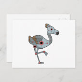 Flamingo als Robot Postkarte (Vorne/Hinten)