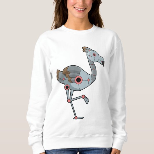 Flamingo als Robot Sweatshirt (Vorderseite)