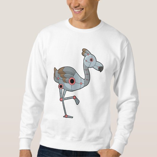 Flamingo als Robot Sweatshirt (Vorderseite)