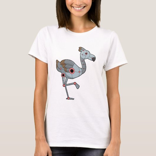 Flamingo als Robot T-Shirt (Vorderseite)