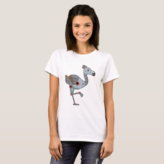 Flamingo als Robot T-Shirt (Vorne ganz)
