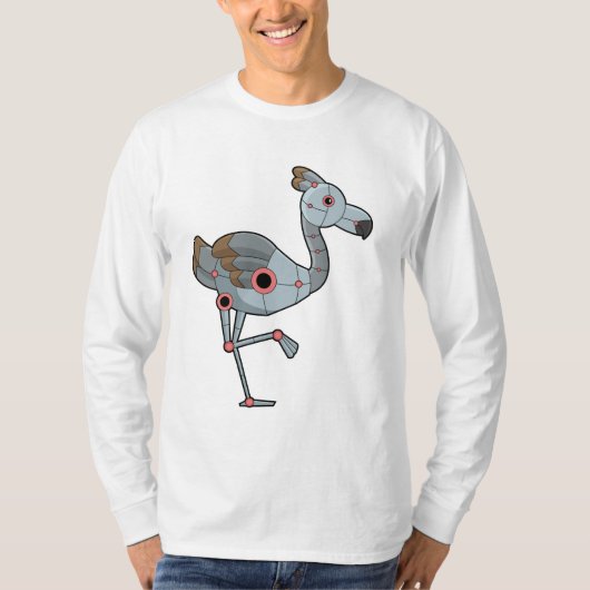 Flamingo als Robot T-Shirt (Vorderseite)