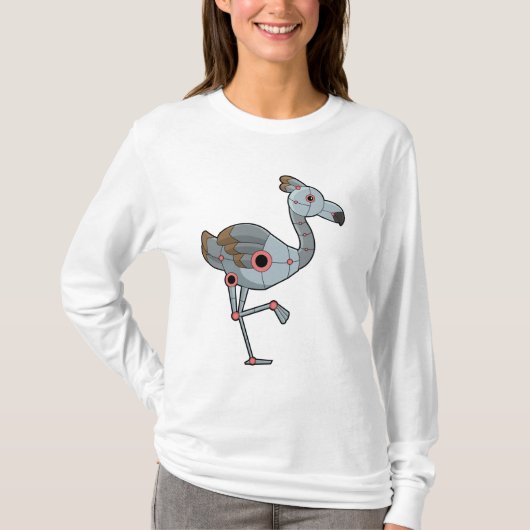Flamingo als Robot T-Shirt (Vorderseite)