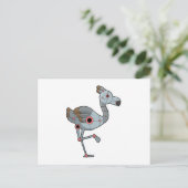 Flamingo als Roboter Postkarte (Stehend Vorderseite)