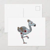 Flamingo als Roboter Postkarte (Vorne/Hinten)