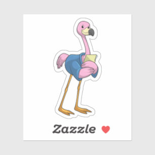 Flamingo als Secretary mit Notepad Aufkleber