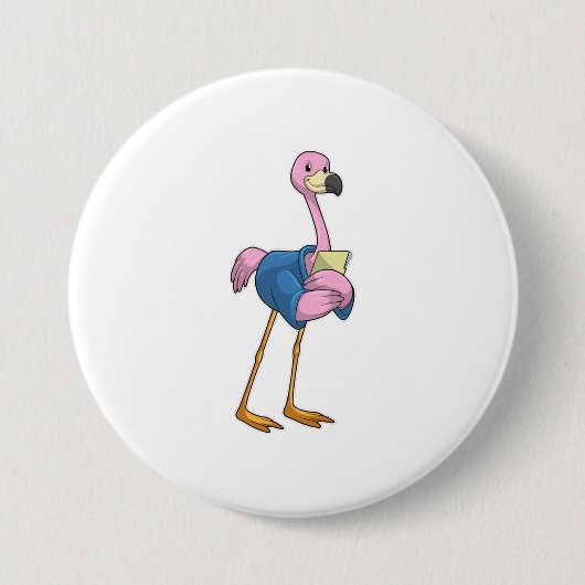 Flamingo als Secretary mit Notepad Button (Vorderseite)