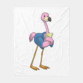 Flamingo als Secretary mit Notepad Fleecedecke (Vorderseite)