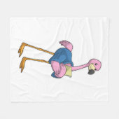 Flamingo als Secretary mit Notepad Fleecedecke (Vorderseite (Horizontal))