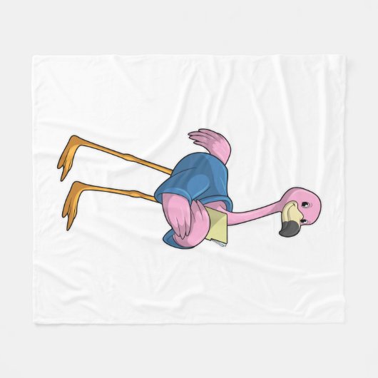 Flamingo als Secretary mit Notepad Fleecedecke (Vorderseite (Horizontal))
