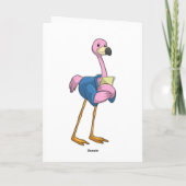 Flamingo als Secretary mit Notepad Karte (Rückseite)
