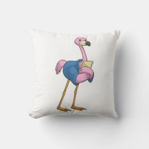 Flamingo als Secretary mit Notepad Kissen
