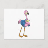 Flamingo als Secretary mit Notepad Postkarte (Vorderseite)