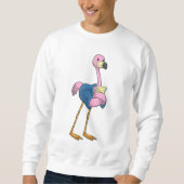 Flamingo als Secretary mit Notepad Sweatshirt (Vorderseite)