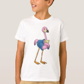 Flamingo als Secretary mit Notepad T-Shirt (Vorderseite)