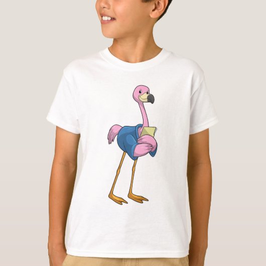 Flamingo als Secretary mit Notepad T-Shirt (Vorderseite)