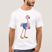 Flamingo als Secretary mit Notepad T-Shirt (Vorderseite)