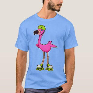 Flamingo als Skater mit Roller Skate Helmet T-Shirt