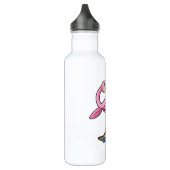Flamingo als Skater mit Skateboard Edelstahlflasche (Links)