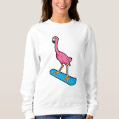 Flamingo als Snowboarder mit Snowbaord Sweatshirt (Vorderseite)